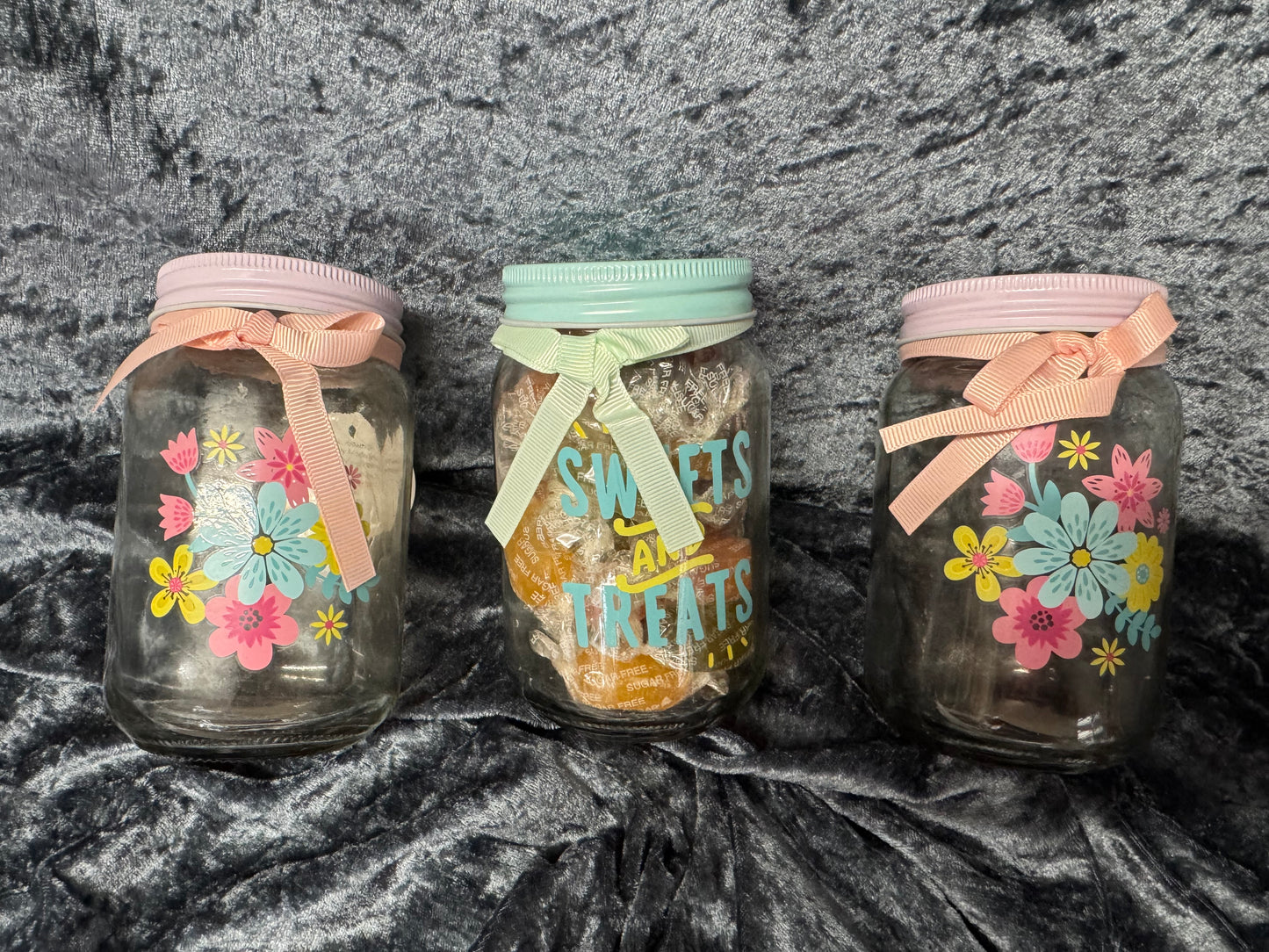 Jar filled with sugar free sweets