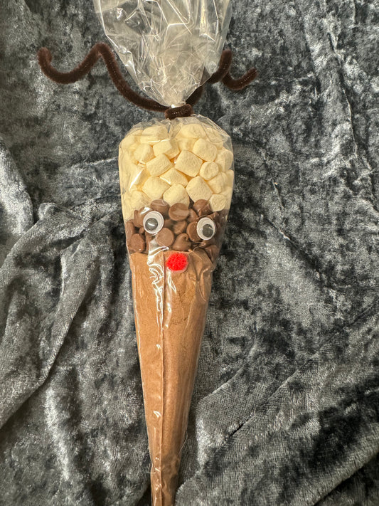 Reindeer Hot Chocolate Cone